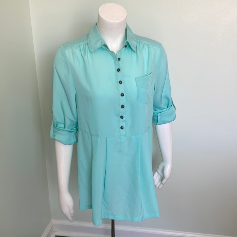 Soft Surroundings Aqua Blouse